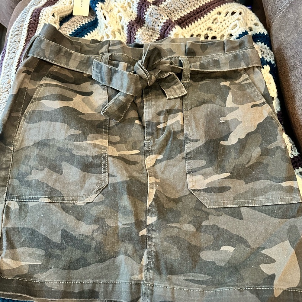 Blue Spice Green and Brown Skorts with Camouflage Pattern